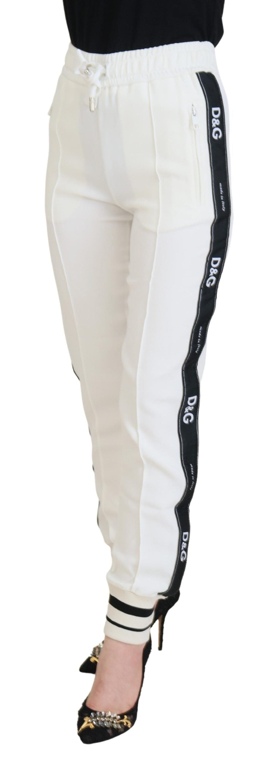 Dolce & Gabbana Weiße DG Logo Sweatpants Hose