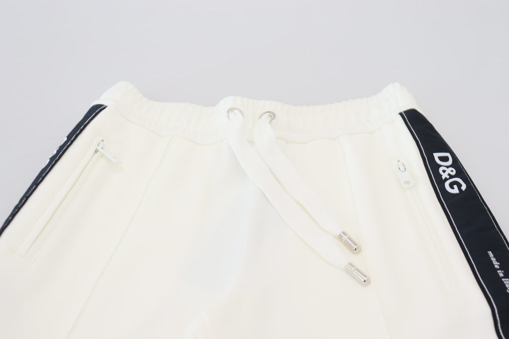 Dolce & Gabbana Weiße DG Logo Sweatpants Hose