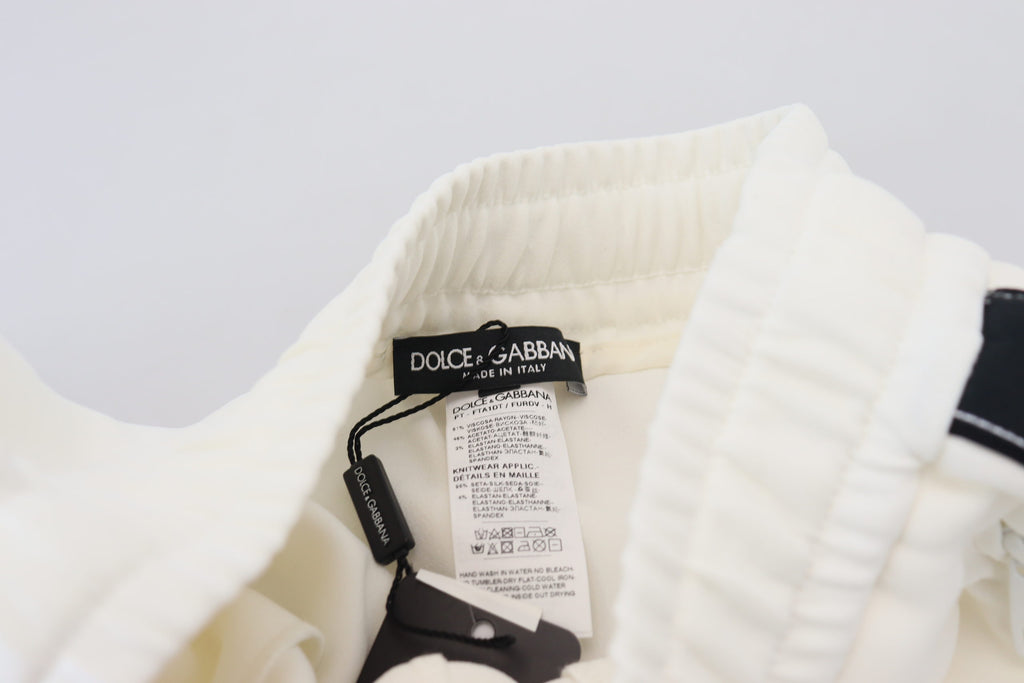 Dolce & Gabbana Weiße DG Logo Sweatpants Hose