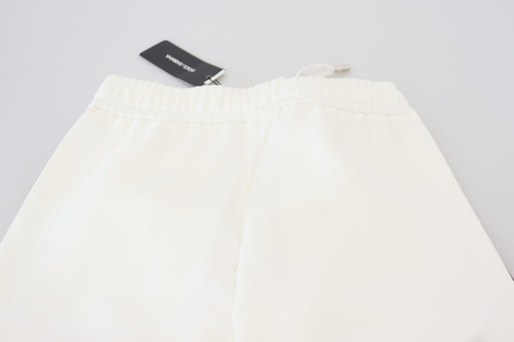 Dolce & Gabbana Weiße DG Logo Sweatpants Hose
