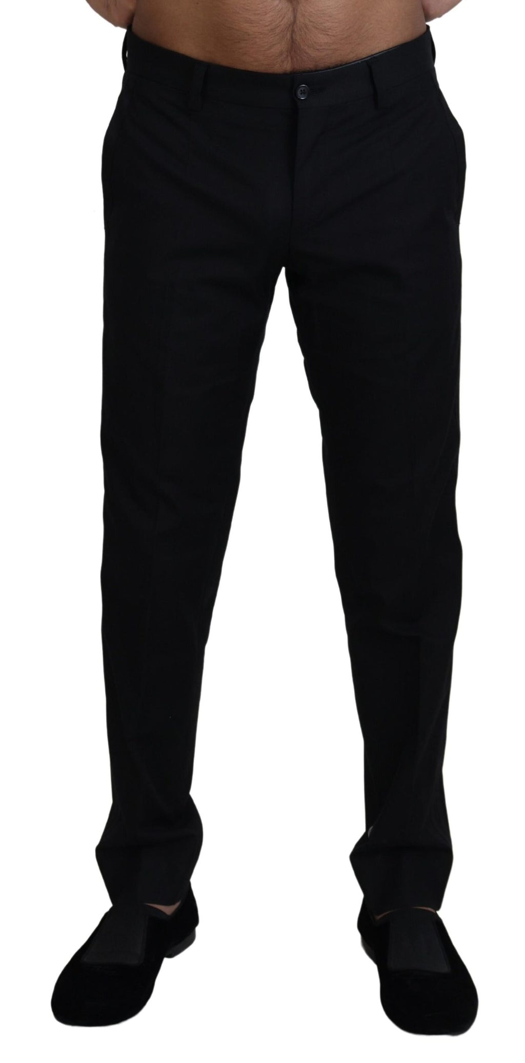Dolce & Gabbana Black Cotton Formal Chinos