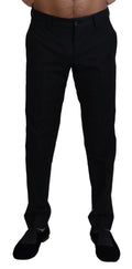 Dolce & Gabbana Black Cotton Formal Chinos