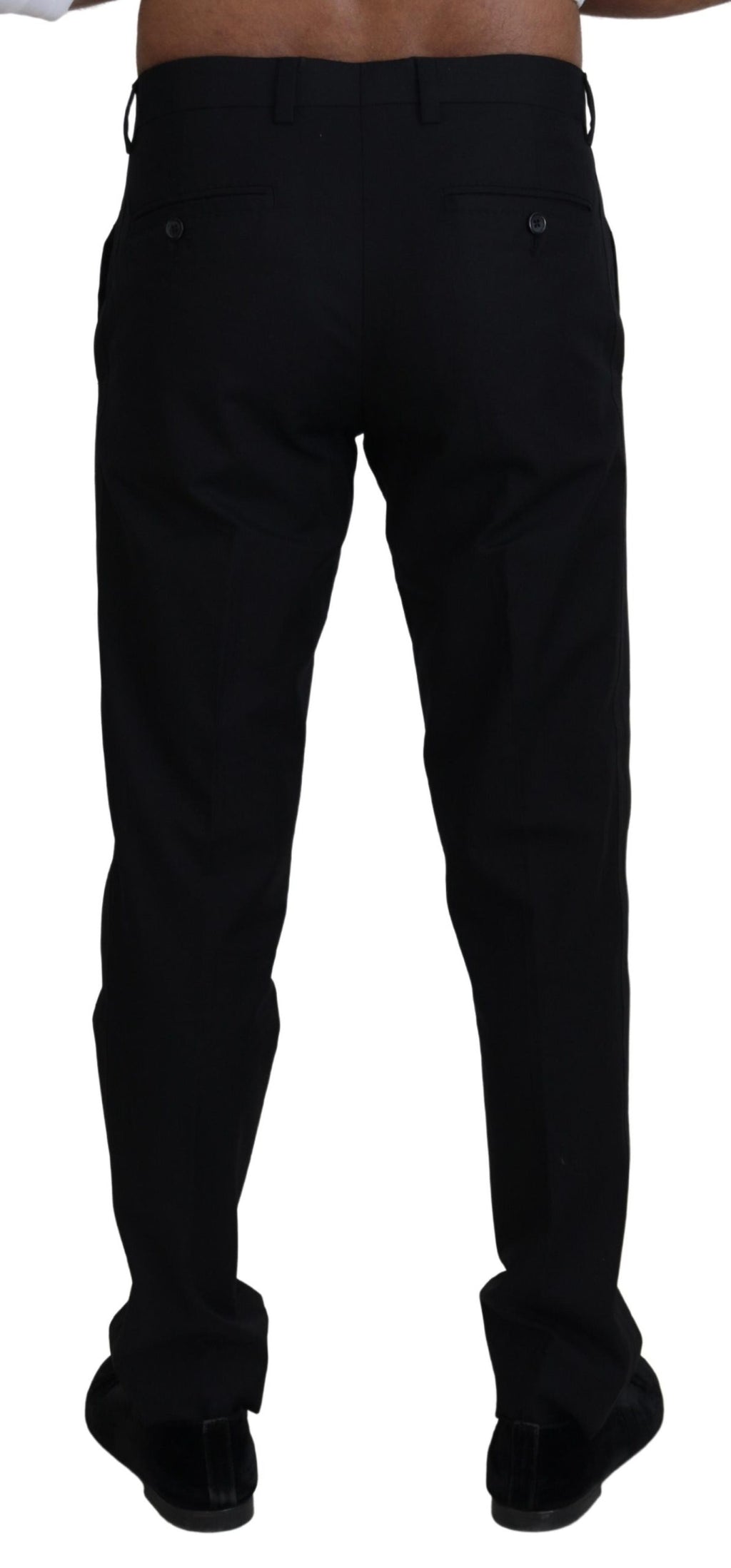Dolce & Gabbana Black Cotton Formal Chinos