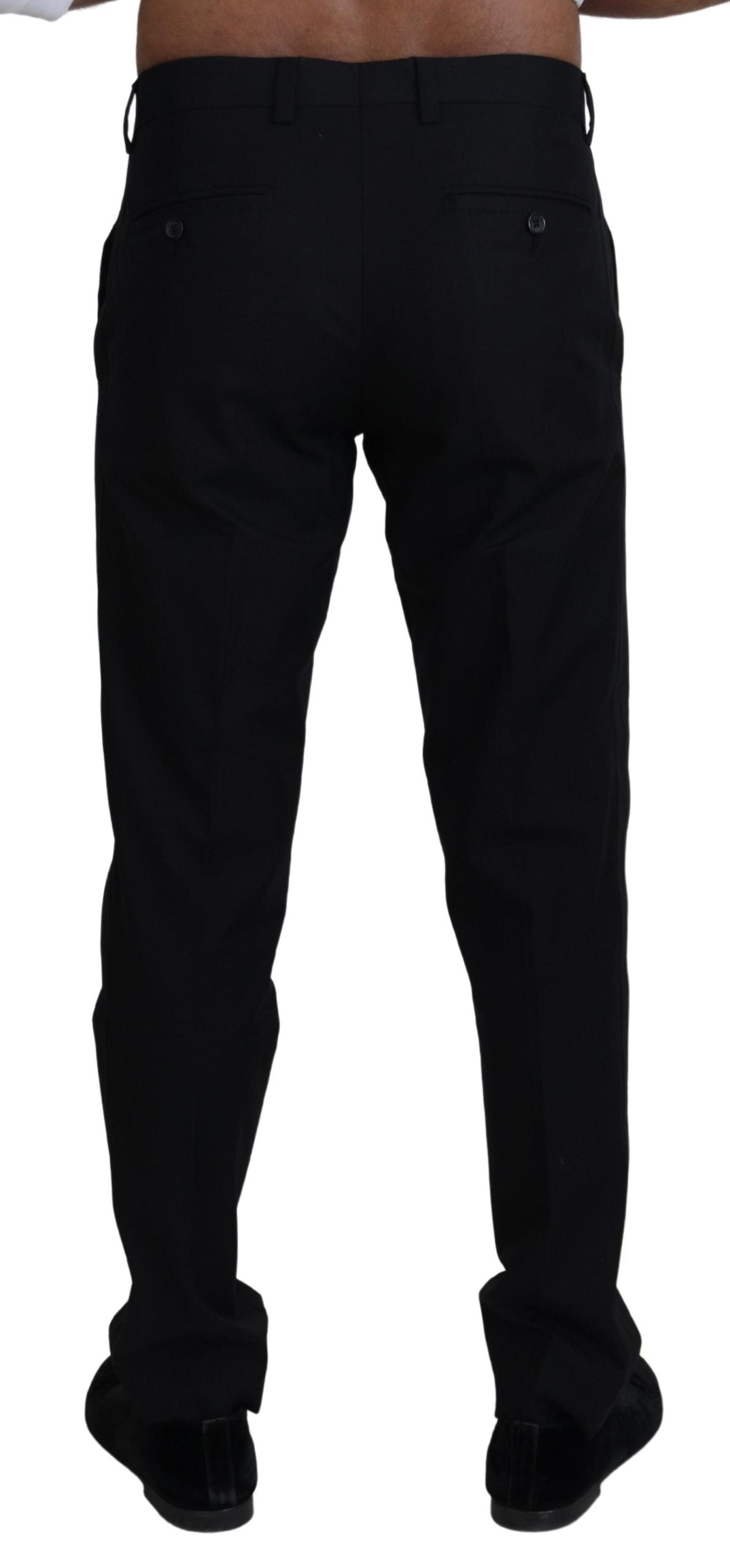 Dolce & Gabbana Black Cotton Formal Chinos