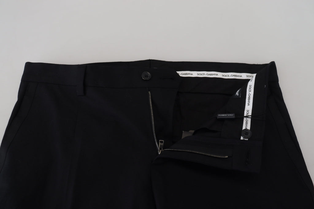 Dolce & Gabbana Black Cotton Formal Chinos