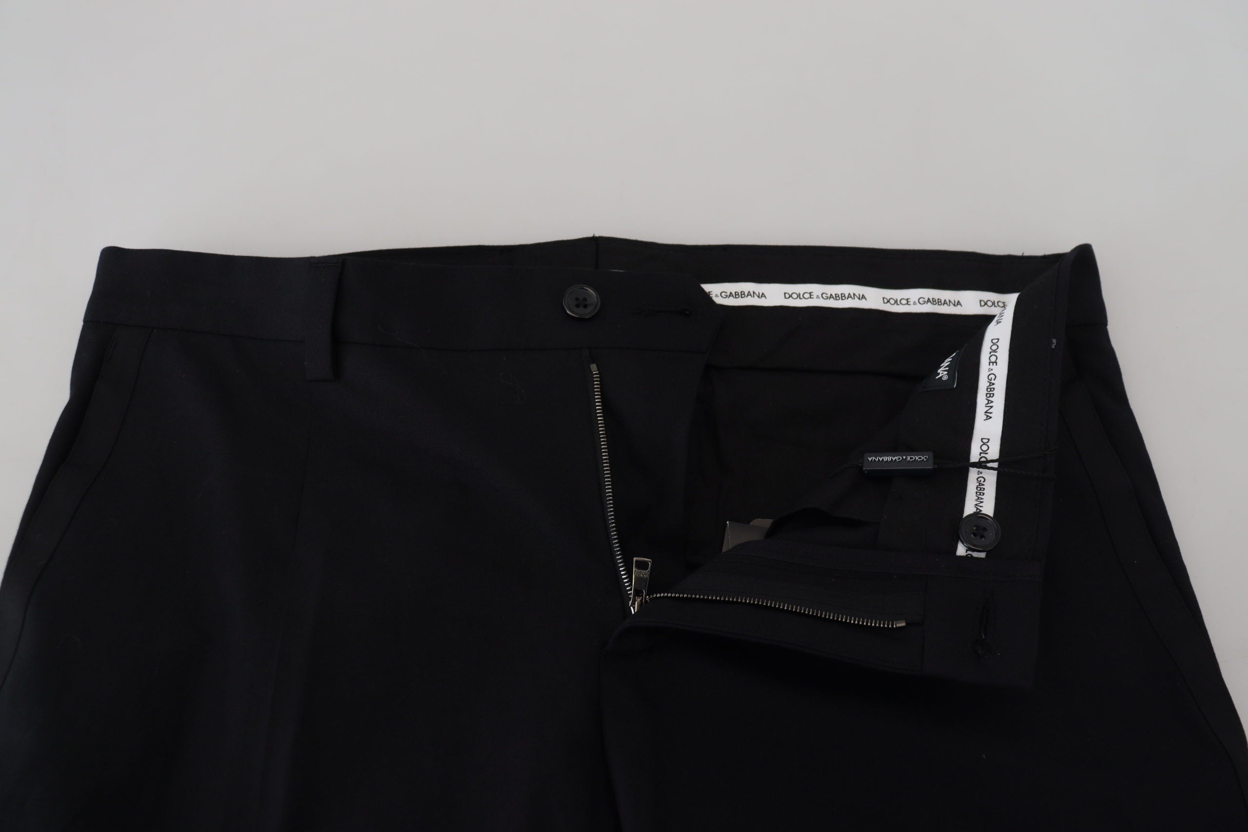 Dolce & Gabbana Black Cotton Formal Chinos