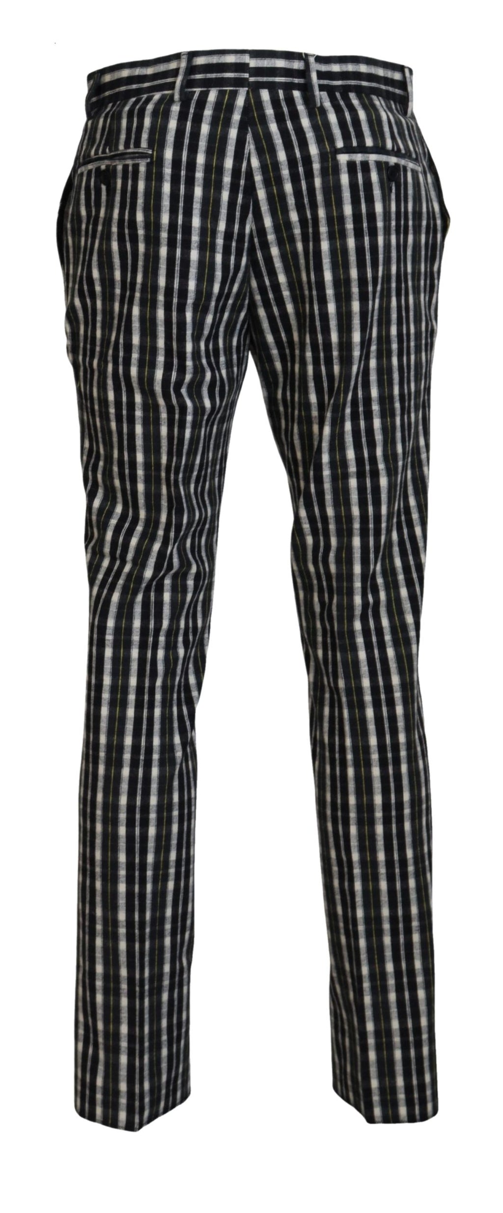 BENCIVENGA Black Checked Cotton Casual Trousers
