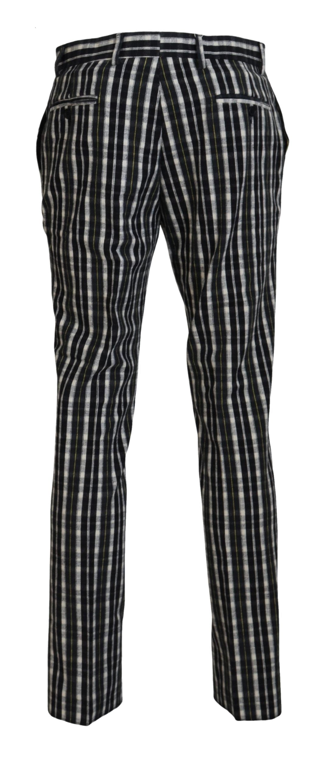 BENCIVENGA Black Checked Cotton Casual Trousers