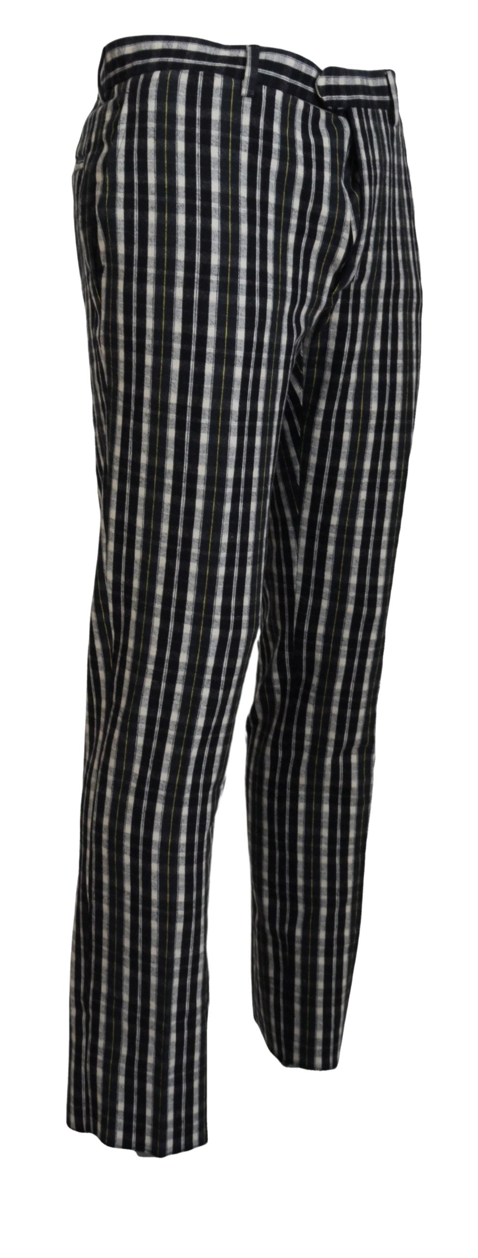 BENCIVENGA Black Checked Cotton Casual Trousers