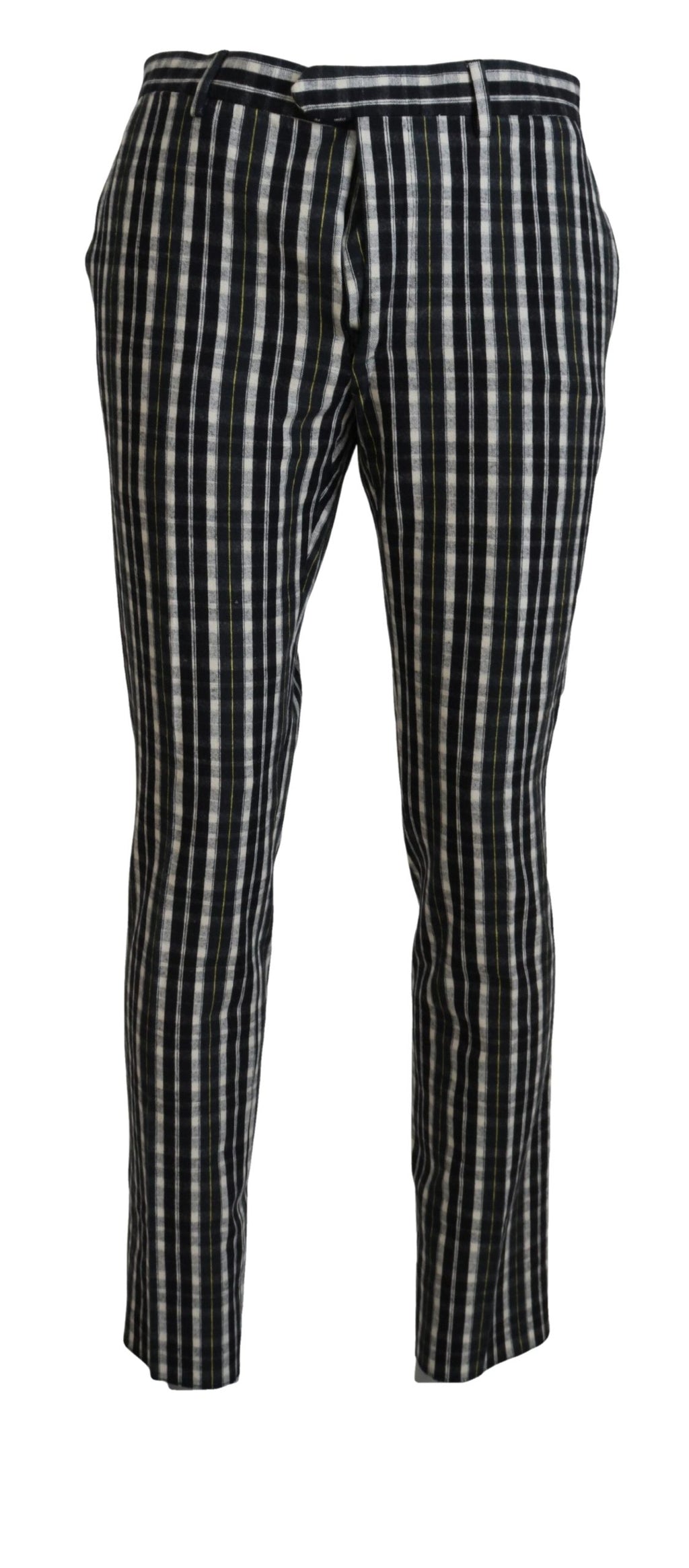 BENCIVENGA Black Checked Cotton Casual Trousers