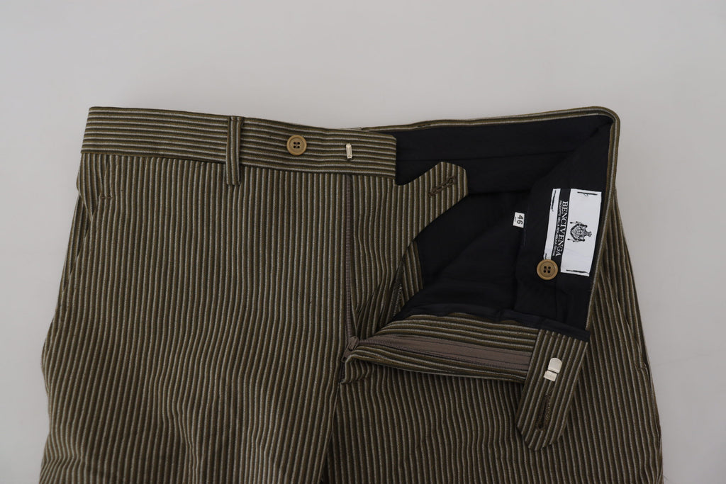 BENCIVENGA Men's Multicolor Striped Pure Cotton Trousers
