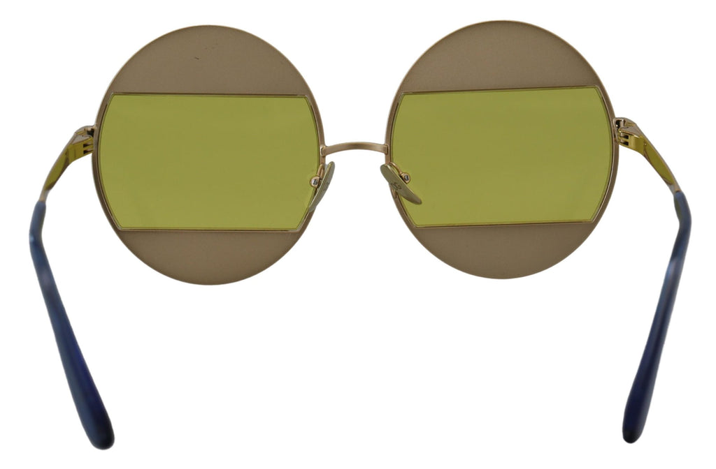 Dolce & Gabbana Gold Oval Metall Kristalle Shades DG2209B Sonnenbrille