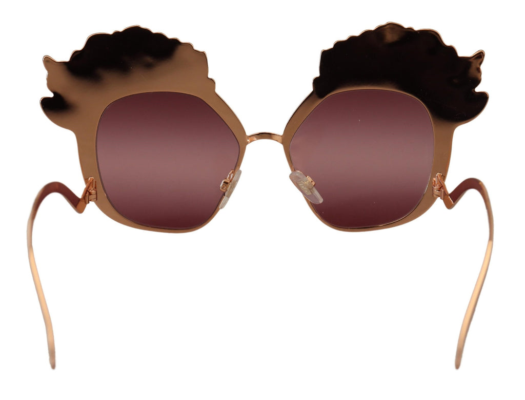 Dolce & Gabbana Rosa Gold Rose Paillettenstickerei DG2202 Sonnenbrille