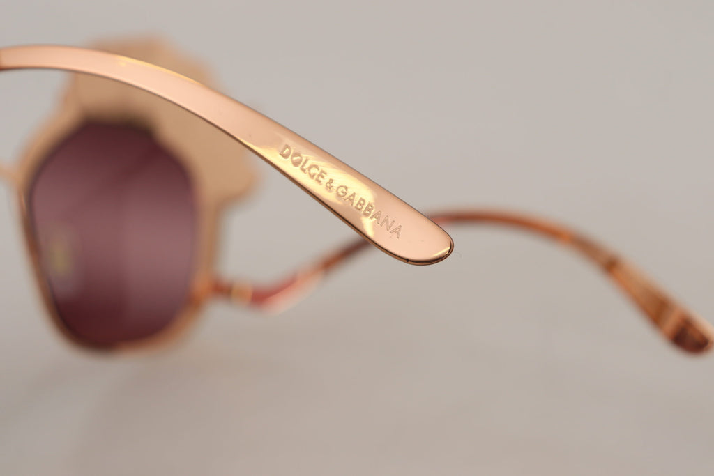 Dolce & Gabbana Rosa Gold Rose Paillettenstickerei DG2202 Sonnenbrille