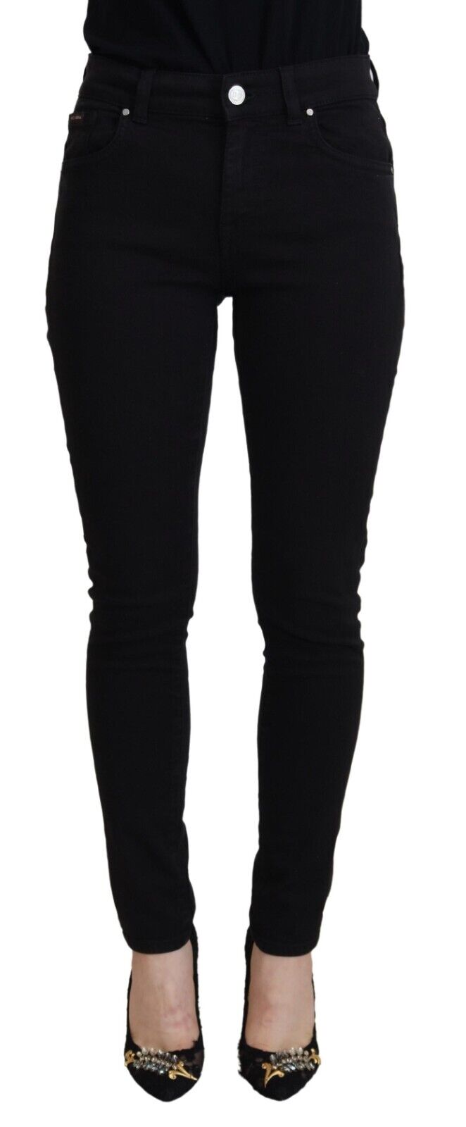 Dolce & Gabbana Black High-Waist Cotton Jeans in Casual Denim