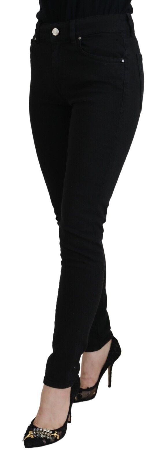Dolce & Gabbana Black High-Waist Cotton Jeans in Casual Denim