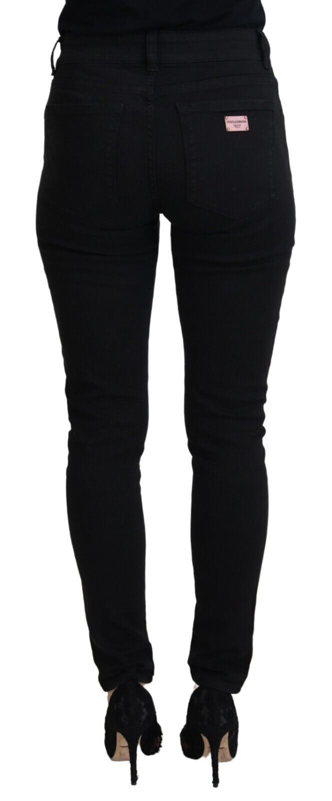 Dolce & Gabbana Black High-Waist Cotton Jeans in Casual Denim