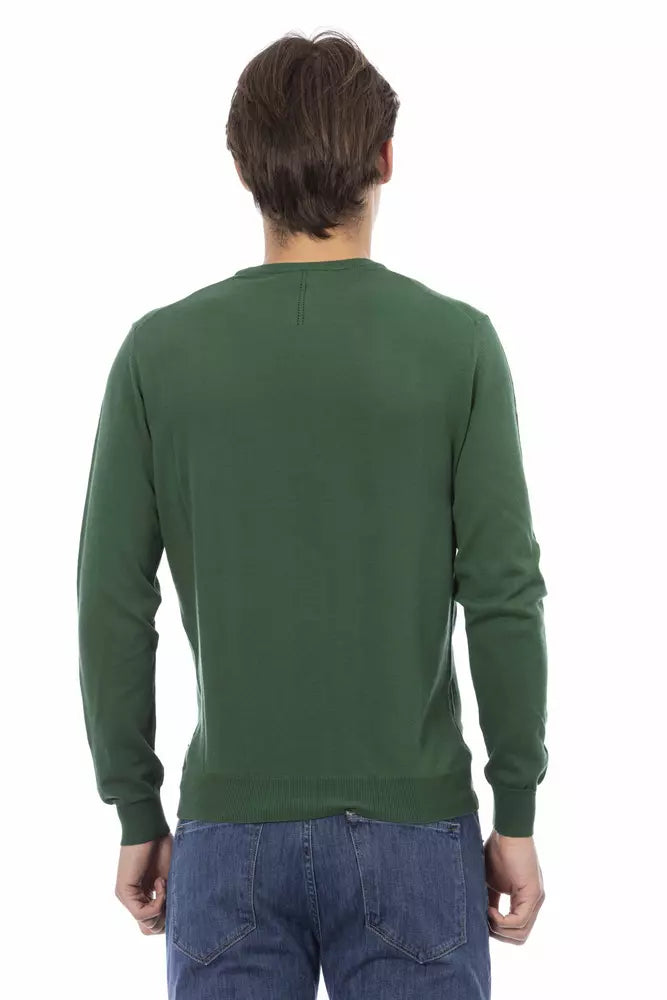 Baldinini Trend Grüner Baumwollpullover für Herren