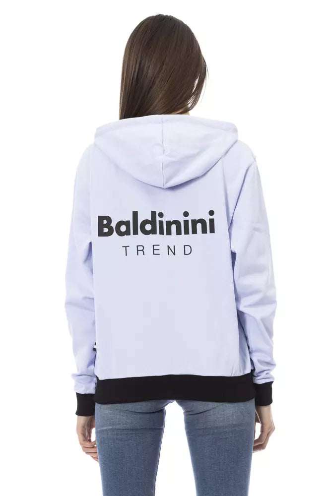 Baldinini Trend Purple Cotton Women's Hoodie with Adjustable Hood