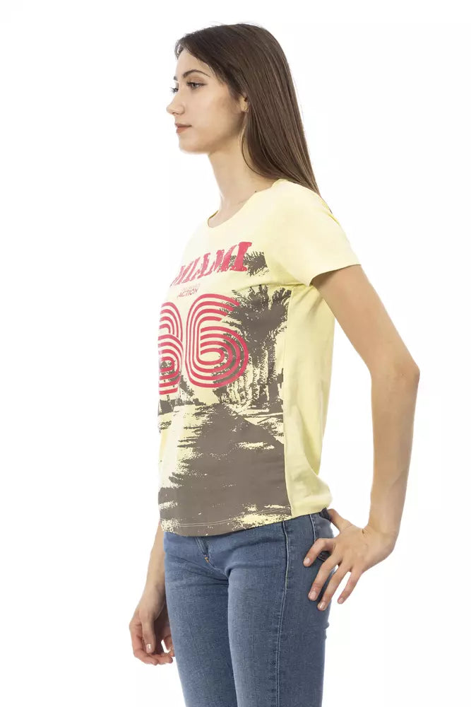 Trussardi Action Gelbes Baumwoll-T-Shirt für Frauen