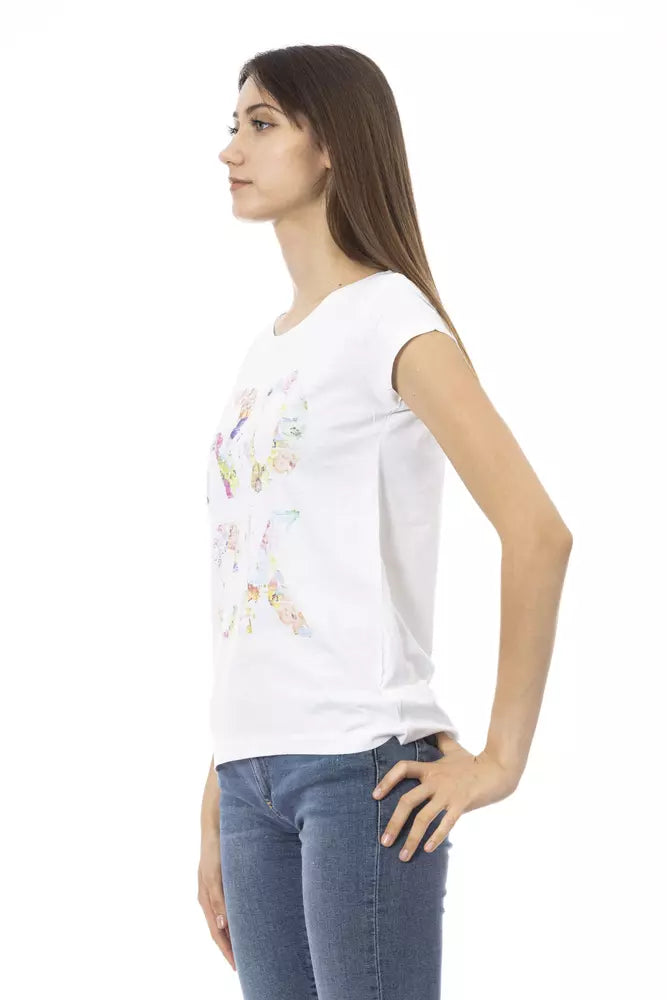 Trussardi Action Weißes T-Shirt aus Baumwolle für Frauen