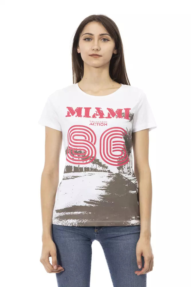 Trussardi Action Weißes Baumwoll-T-Shirt für Damen