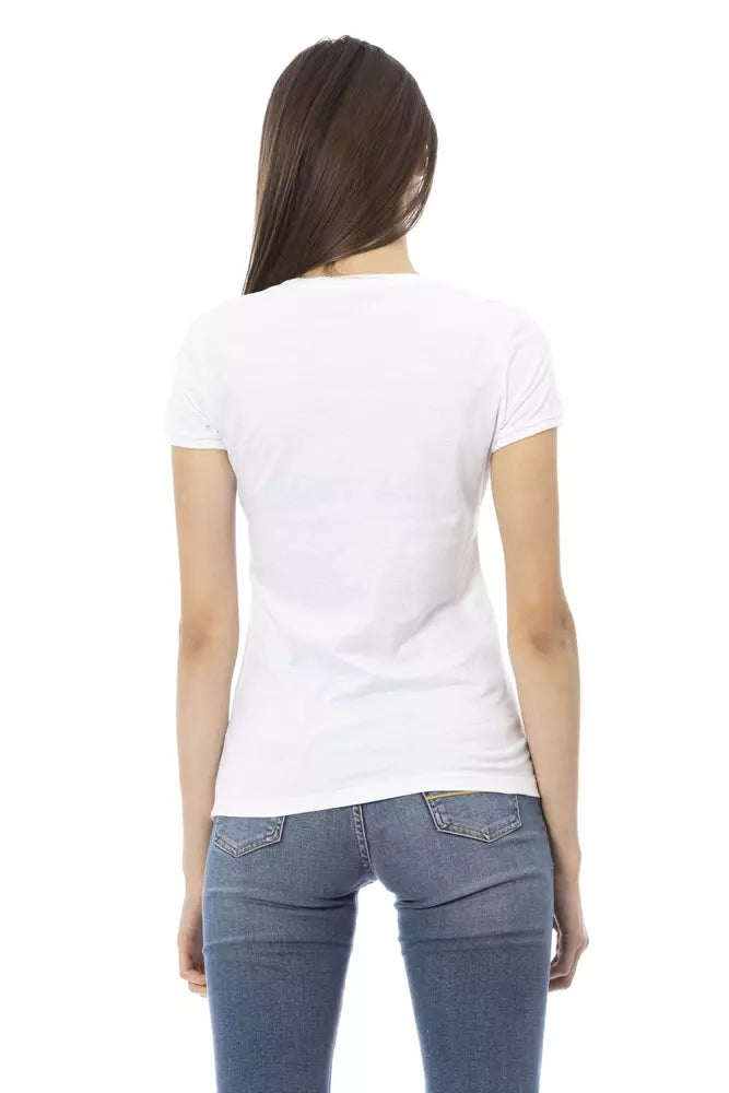 Trussardi Action Weißes Damen-Top aus Baumwolle