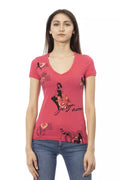 Trussardi Action Women's Multicolor V-Neck Cotton Top