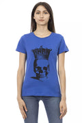 Trussardi Action T-Shirt aus blauer Baumwolle für Frauen