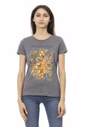 Trussardi Action Graues Baumwoll-T-Shirt für Frauen