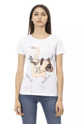 Trussardi Action Weißes T-Shirt aus Baumwolle für Frauen