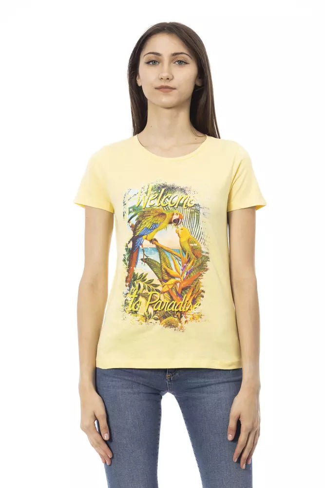 Trussardi Action Gelbes Baumwoll-T-Shirt für Damen