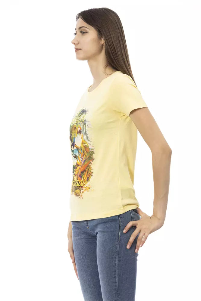 Trussardi Action Gelbes Baumwoll-T-Shirt für Damen