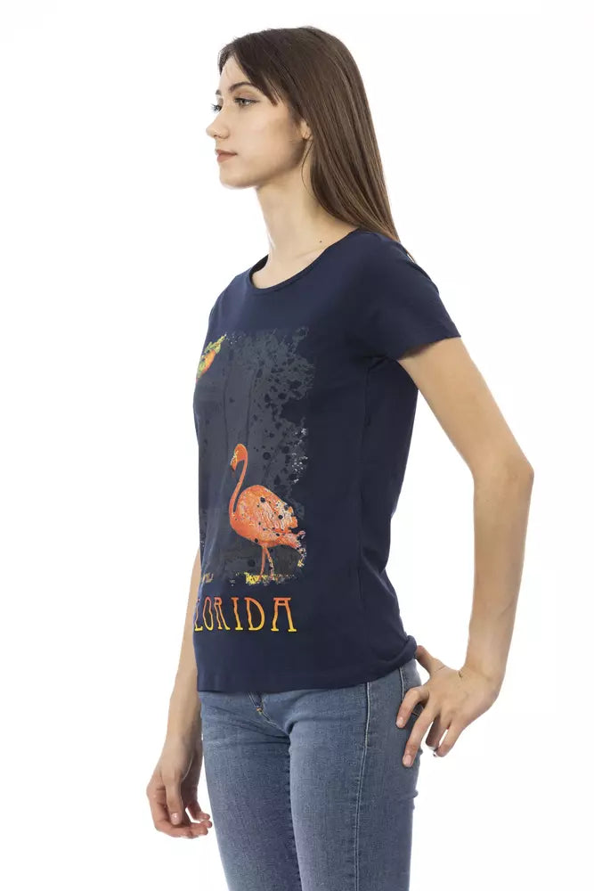 Women's Trussardi Action Blue Cotton T-Shirt