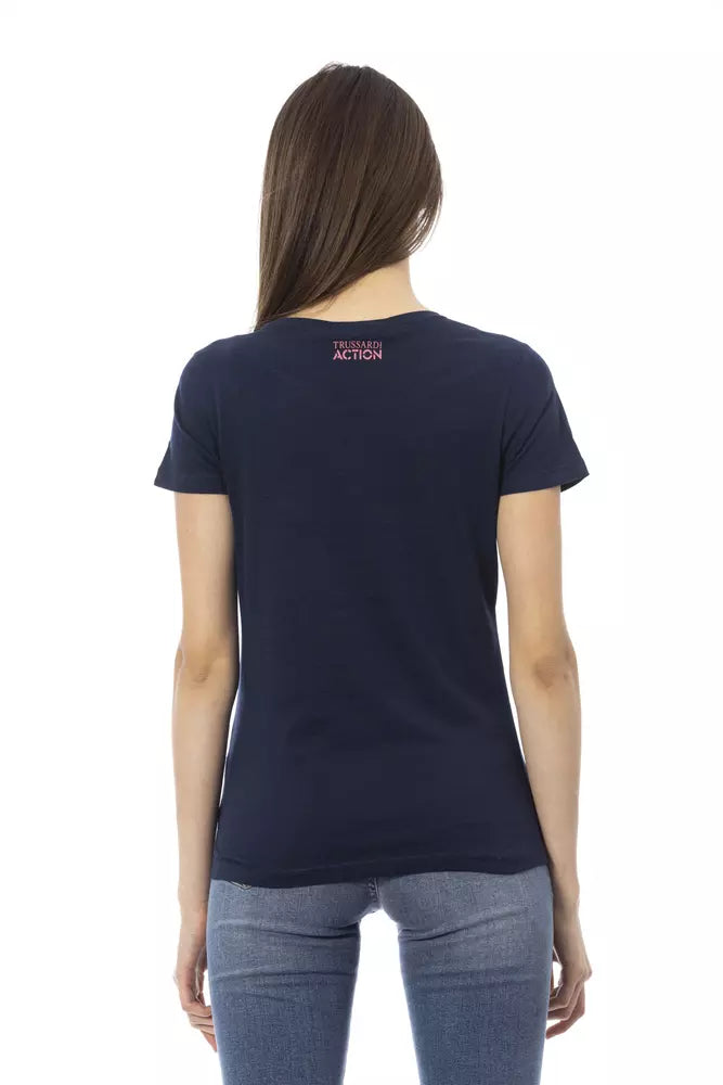 Women's Trussardi Action Blue Cotton T-Shirt