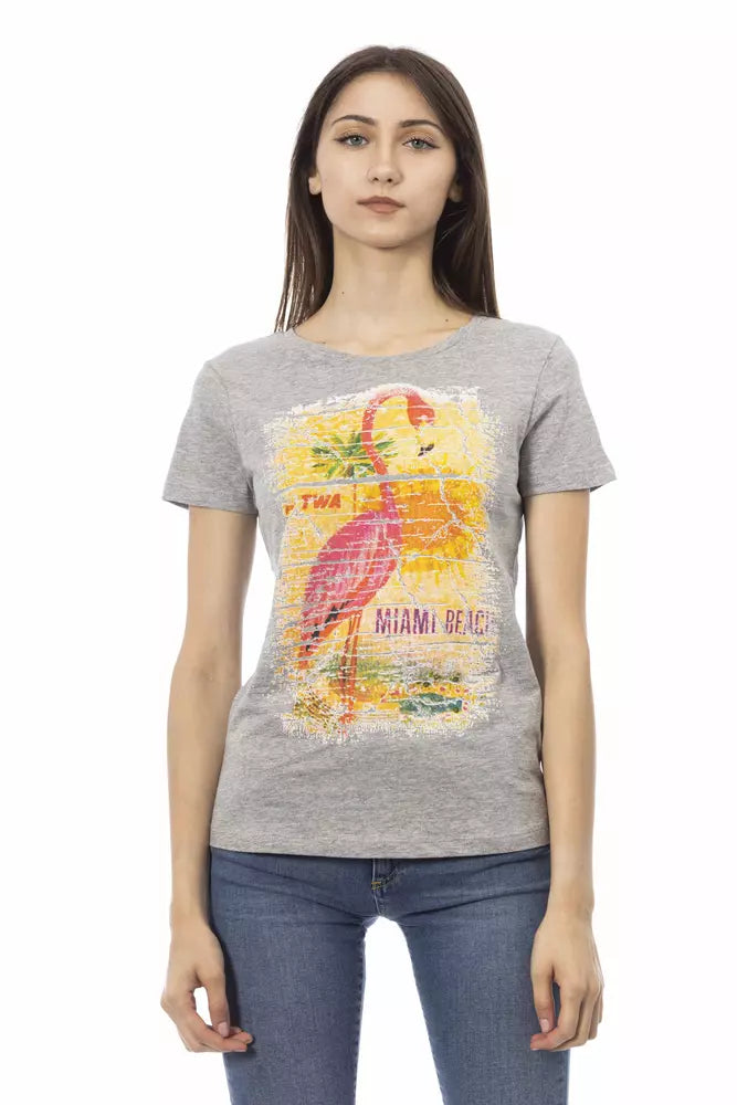 Trussardi Action Graues Baumwoll-T-Shirt