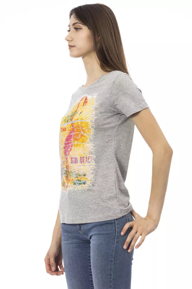 Trussardi Action Graues Baumwoll-T-Shirt