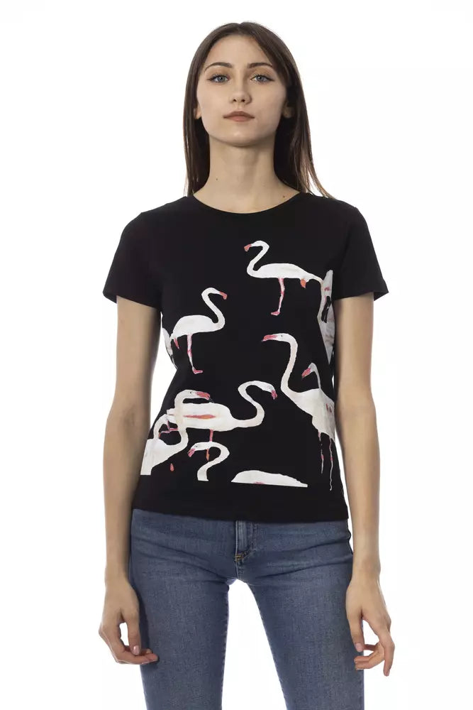 Trussardi Action Chic Black Short Sleeve Crew Neck Tee