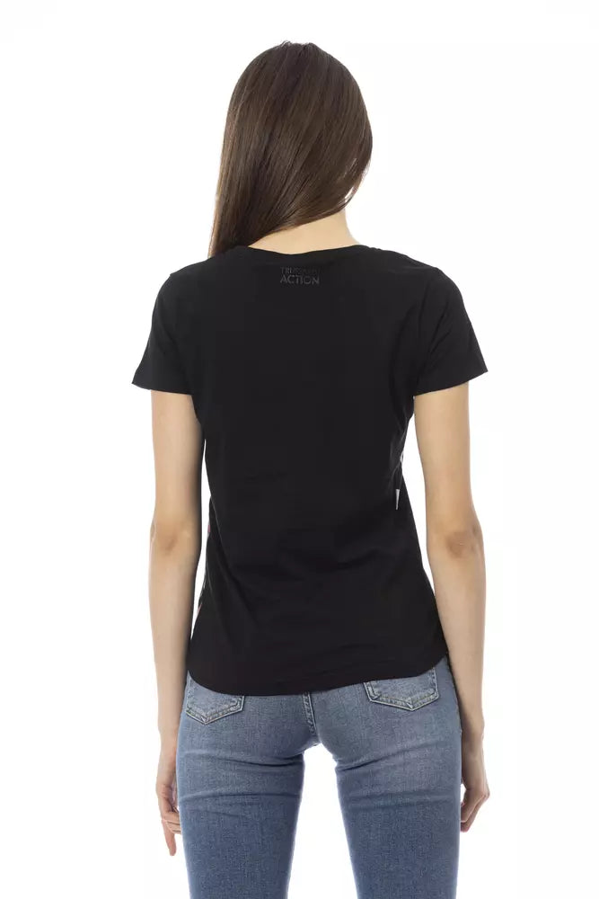 Trussardi Action Chic Black Short Sleeve Crew Neck Tee