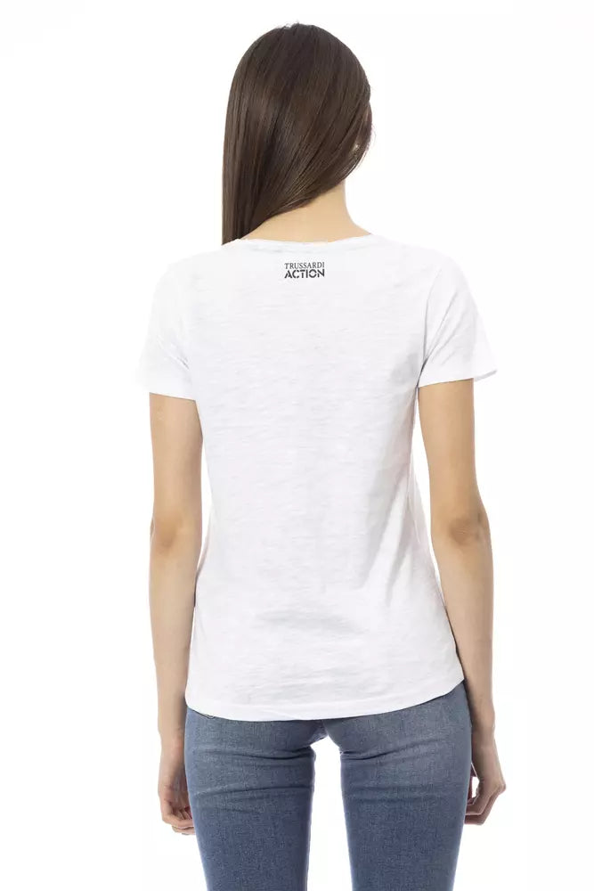 Trussardi Action White Cotton Tops & T-Shirts