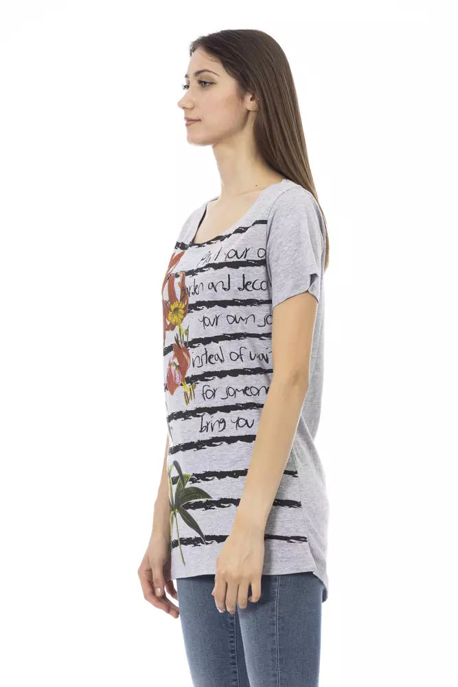 Trussardi Action Graues Baumwoll-T-Shirt