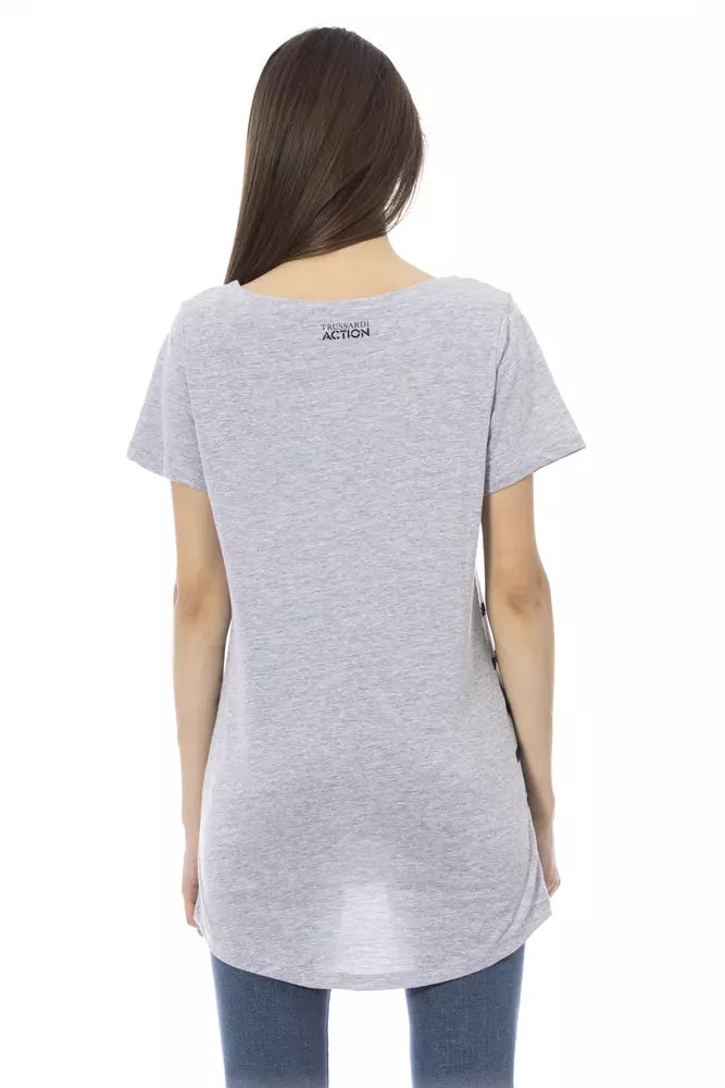 Trussardi Action Graues Baumwoll-T-Shirt