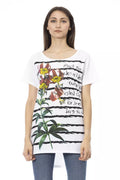 Trussardi Action Weißes Baumwoll-T-Shirt für Damen