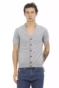 Baldinini Trend Grauer Herren-Pullover aus Baumwolle
