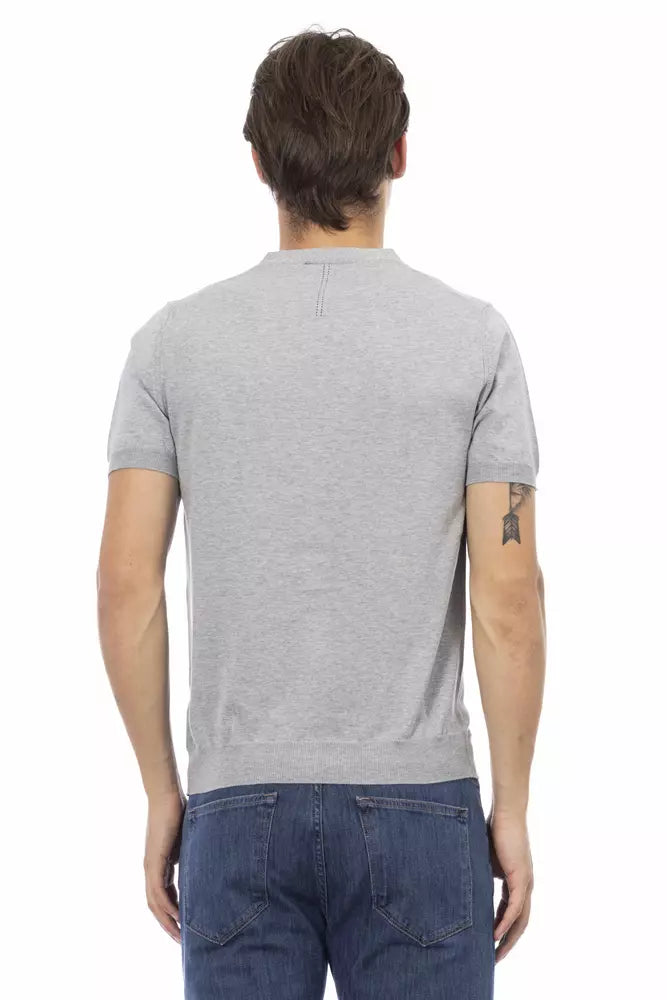 Baldinini Trend Grauer Herren-Pullover aus Baumwolle
