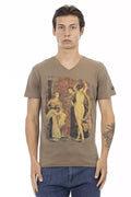 Trussardi Action Braunes Herren-T-Shirt aus Baumwolle