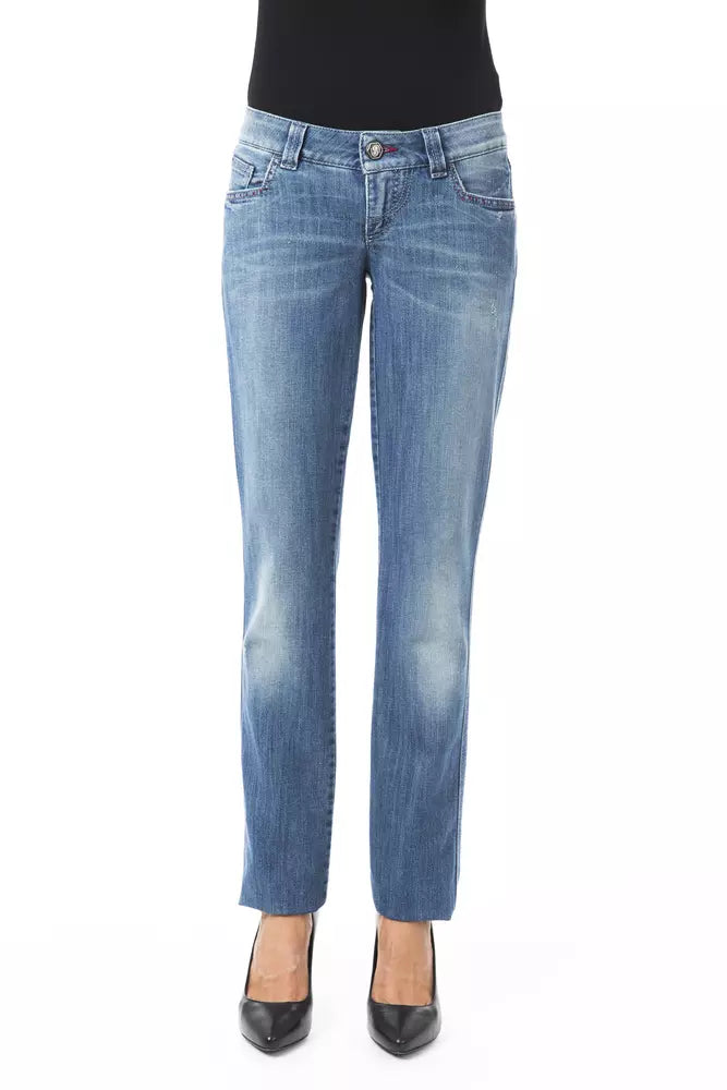 BYBLOS Dunkelblaue Damenjeans aus Baumwolle