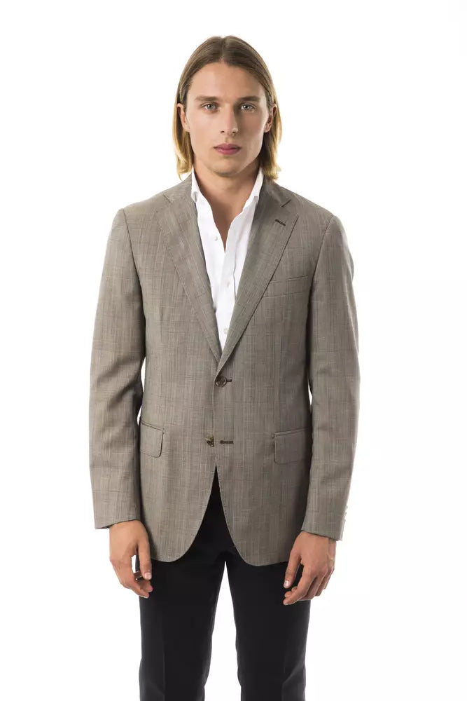 Uominitaliani Men's Grey Wool Blazer