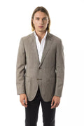 Uominitaliani Men's Grey Wool Blazer