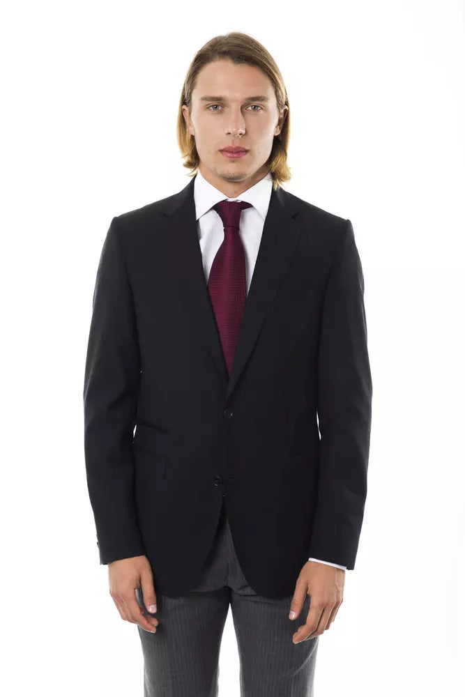Uominitaliani Schwarzer Wollblazer für Herren